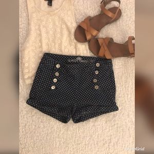 Almost Famous Deep Blue Polka Dot Shorts